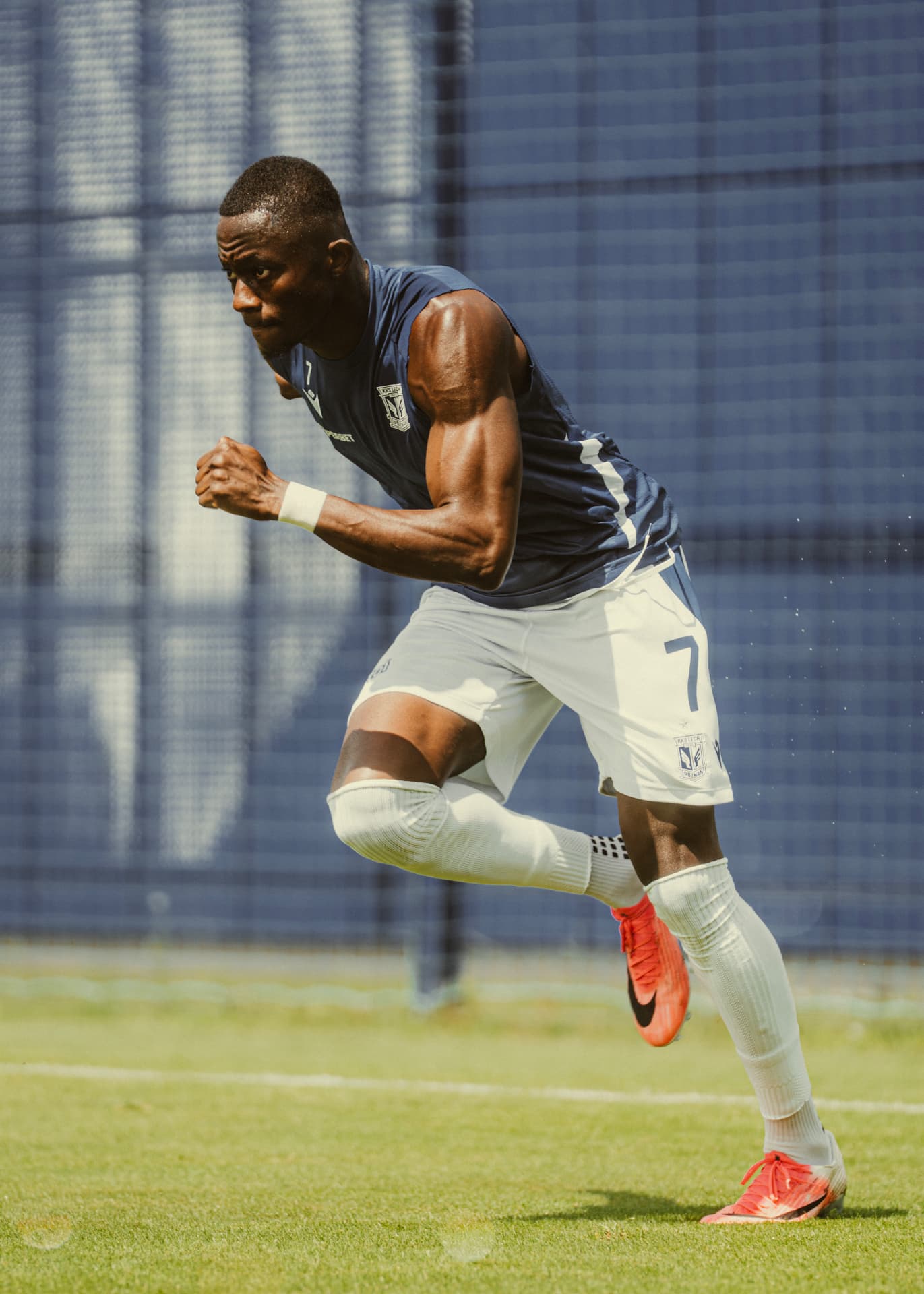 Yannick Agnero sprinting in training